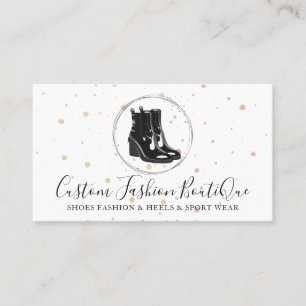 Tarjeta De Visita Moda Boutique Black Winter Shoes