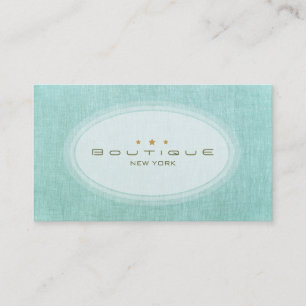 Tarjeta De Visita Moda Boutique Simple Turquoise Blue Linen look