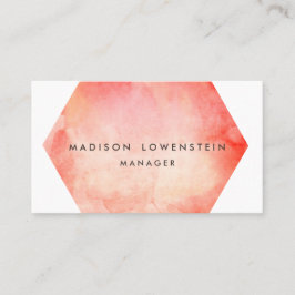 Tarjeta De Visita Moda brillante de la acuarela coralina moderna