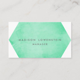 Tarjeta De Visita Moda brillante de la acuarela moderna de la verde