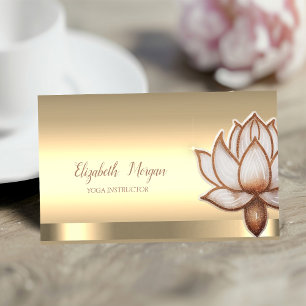 Tarjeta De Visita Moda Brown Lotus Flower Yoga Instructor