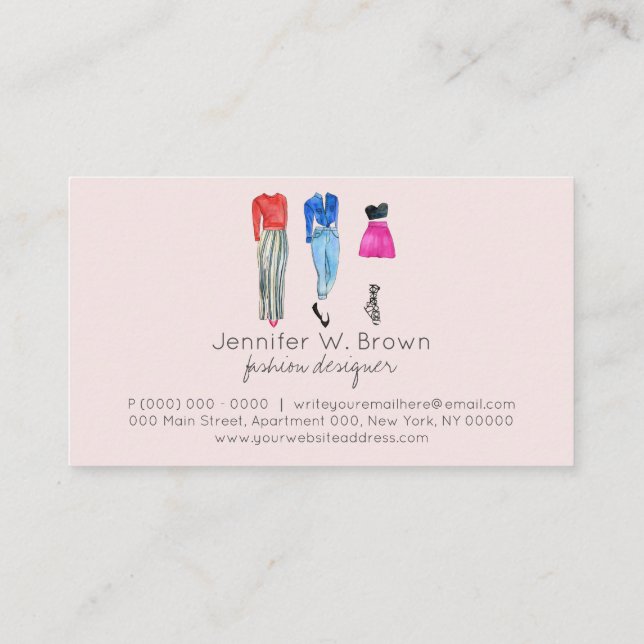 Tarjeta De Visita Moda callejera Consultor Ropa con estilo (Reverso)