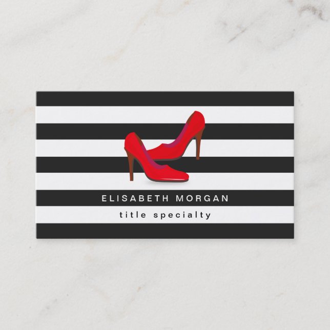 Tarjeta De Visita Moda Calzado de tacones altos de rojo caliente - R (Anverso)