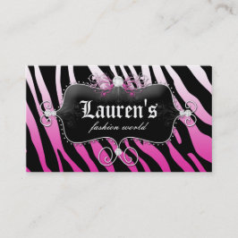 Tarjeta De Visita Moda cebra Joyería rosa moderno