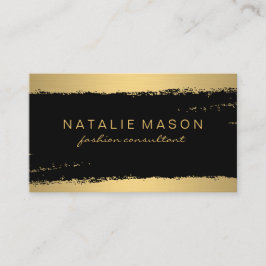 Tarjeta De Visita Moda Cepillado de oro negro