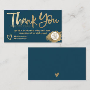 Tarjeta De Visita Moda cepillo de oro fuente azul marino orden graci