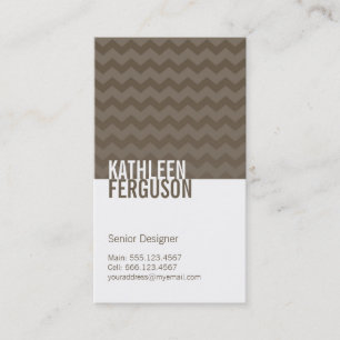 Tarjeta De Visita Moda chevron patrón ceniza gris dos tonos elegante