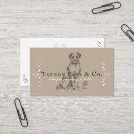 Tarjeta De Visita Moda Classy Boutique Style Mascota Salon Labrador 