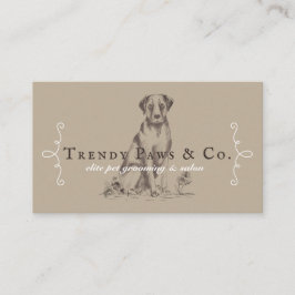 Tarjeta De Visita Moda Classy Boutique Style Mascota Salon Labrador 