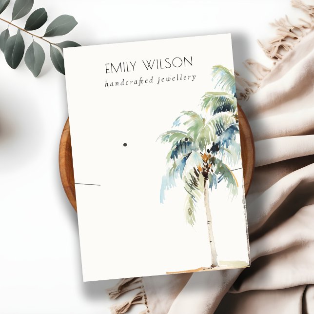 Tarjeta De Visita Moda Collar De La Palma Tropical Costera (Subido por el creador)