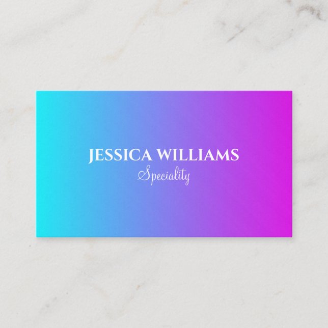 Tarjeta De Visita Moda colores gradientes pastel (Anverso)