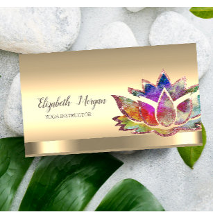 Tarjeta De Visita Moda Colorful Lotus Flower Yoga Instructor