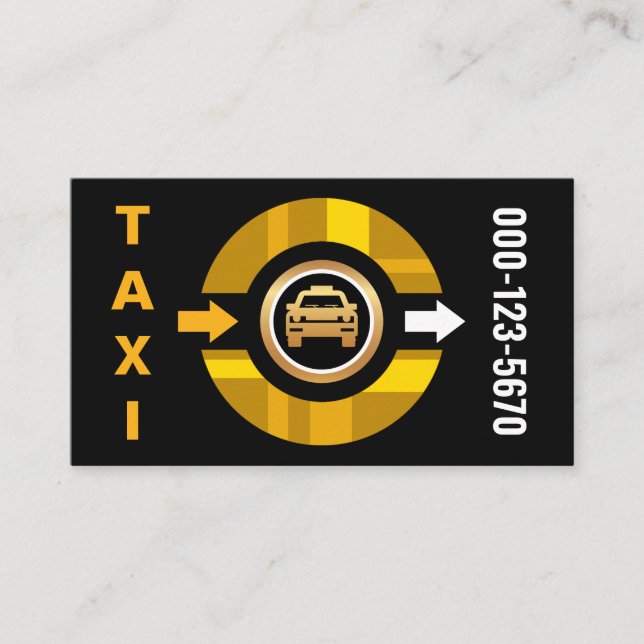 Tarjeta De Visita Moda Conductor del taxi amarillo para ruedas (Anverso)