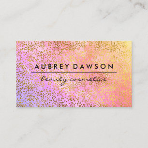 Tarjeta De Visita Moda Confetti Oro Mezcla Púrpura Rosa