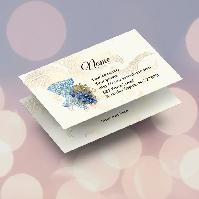 Tarjeta De Visita Moda Corset & Flowers (Subido por el creador)