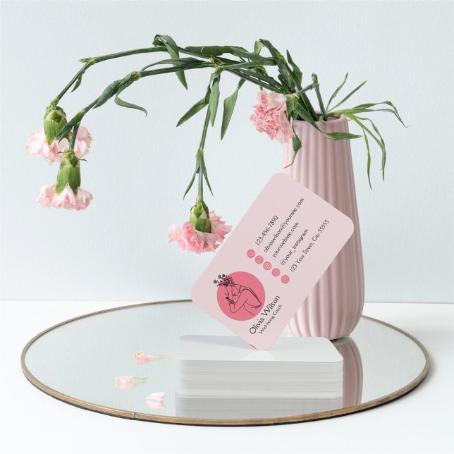 Tarjeta De Visita Moda de código QR rosa femenino (Subido por el creador)