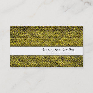Tarjeta De Visita Moda de cuero de la piel de serpiente del oro