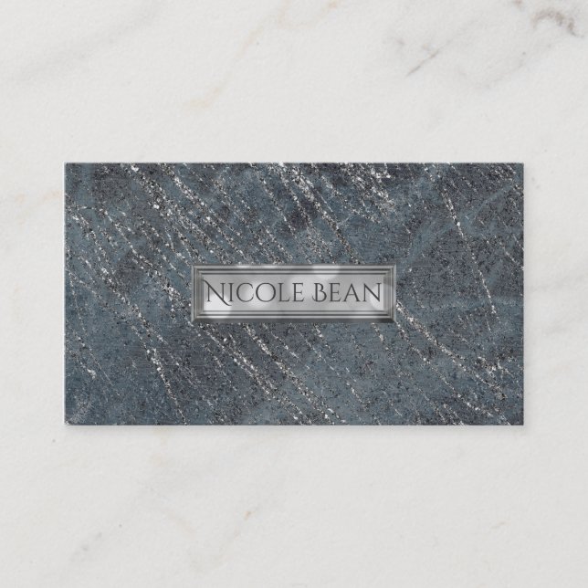 Tarjeta De Visita Moda de diseño de mármol moderno y gris verde (Anverso)
