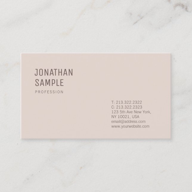 Tarjeta De Visita Moda de diseño moderno de plantilla mínima profesi (Anverso)