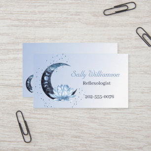Tarjeta De Visita Moda de Flor Blue Lotus para la reflexología
