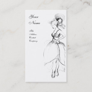 Tarjeta De Visita MODA de la BELLEZA, blanco y negro
