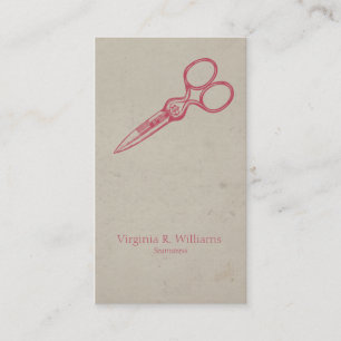 Tarjeta De Visita Moda de la costurera de Sissors del vintage