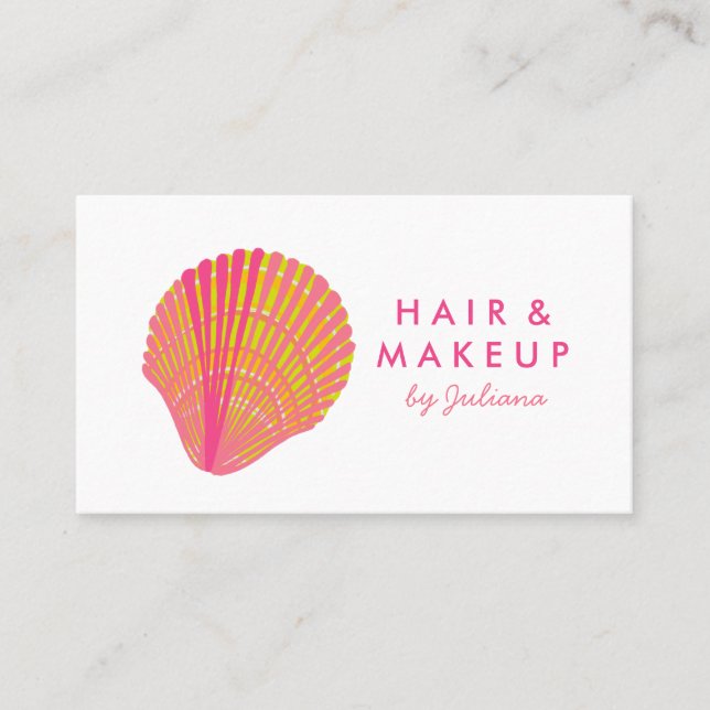 Tarjeta De Visita Moda De La Playa De Las Mareas Elegante Rosa (Anverso)