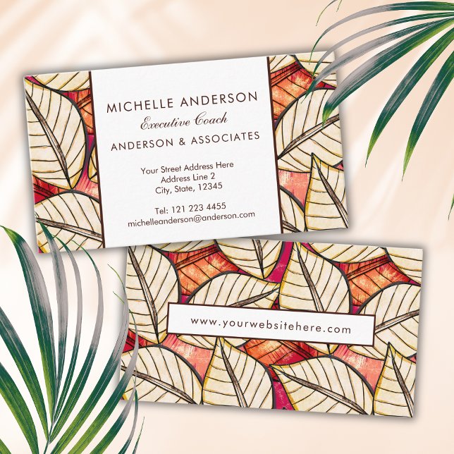 Tarjeta De Visita Moda de la selva tropical africana deja la selva (Subido por el creador)