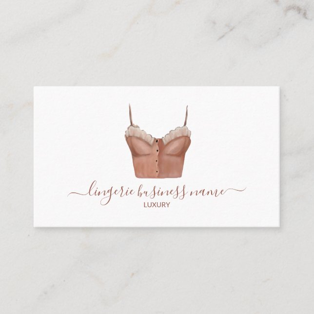 Tarjeta De Visita Moda de lencería con acuarela (Anverso)