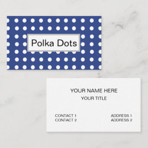Tarjeta De Visita Moda de los puntos del Polka blanco azul