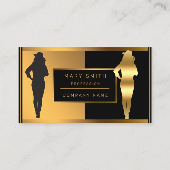 Tarjeta De Visita Moda De Lujo Clásico Añade Tu Texto Para Ella (Anverso)