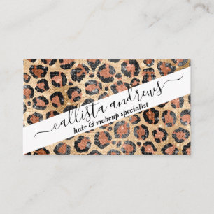 Tarjeta De Visita Moda de lujo Impresión de animales de leopardo neg