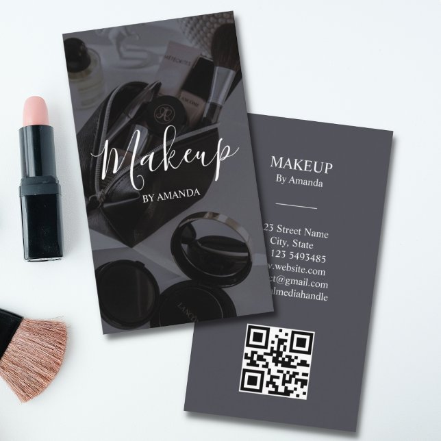 Tarjeta De Visita Moda de lujo maquillaje artista Salón de belleza C (Subido por el creador)