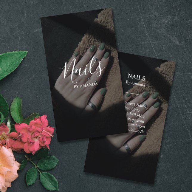 Tarjeta De Visita Moda de lujo Nails Salon Manicure Nail Art Beauty (Subido por el creador)