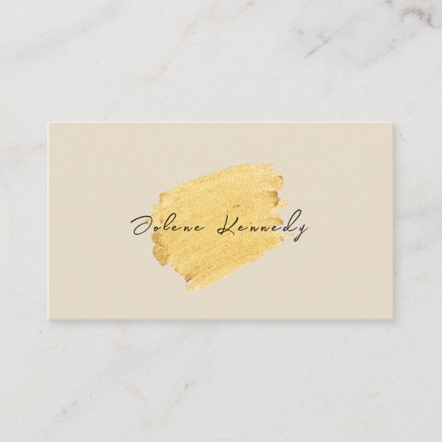 Tarjeta De Visita Moda de lujo profesional y moderna Gold Faux (Anverso)