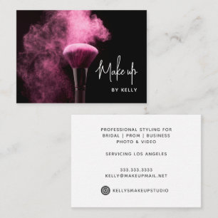 Tarjeta De Visita Moda de moda Guión rosa Polvo maquillador