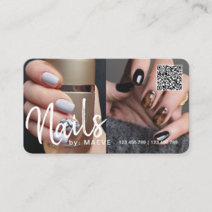 Tarjeta De Visita Moda de moda moderna imagen de clavos de código Q