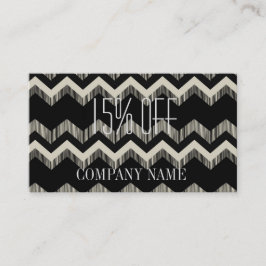 Tarjeta De Visita Moda De Patrón Geométrico Chevron Blanco Y Negro