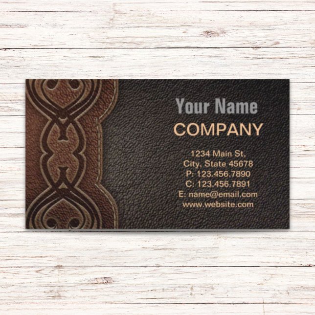 Tarjeta De Visita Moda de vaquero rústico país occidental marrón (Rustic cowboy fashion brown western country business card)