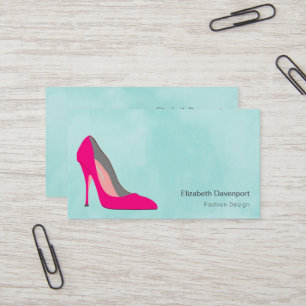 Tarjeta De Visita Moda de zapatos de tacón de tacón de tacón rosado