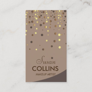 Tarjeta De Visita Moda del artista de maquillaje del oro de la