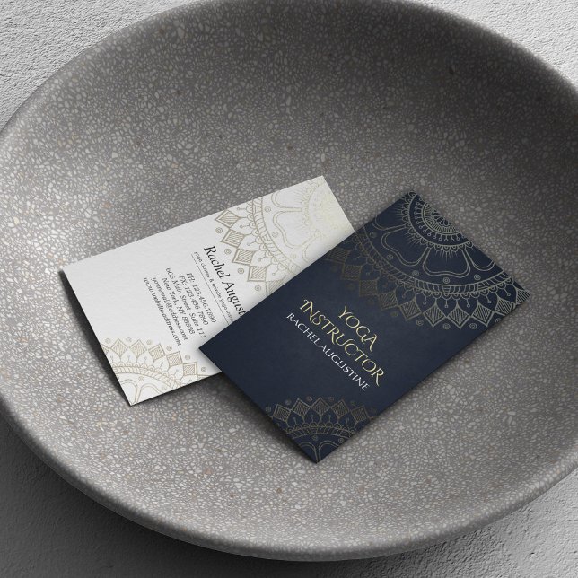 Tarjeta De Visita Moda del instructor de mediación de yoga Mandala d (Subido por el creador)