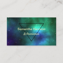 Tarjeta De Visita Moda del triángulo verde de la astrología celestia
