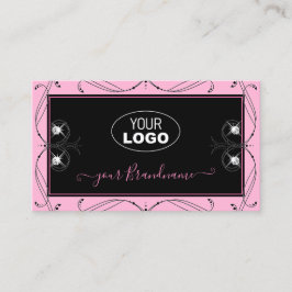 Tarjeta De Visita Moda Diamantes rosados rosados que añaden logotipo