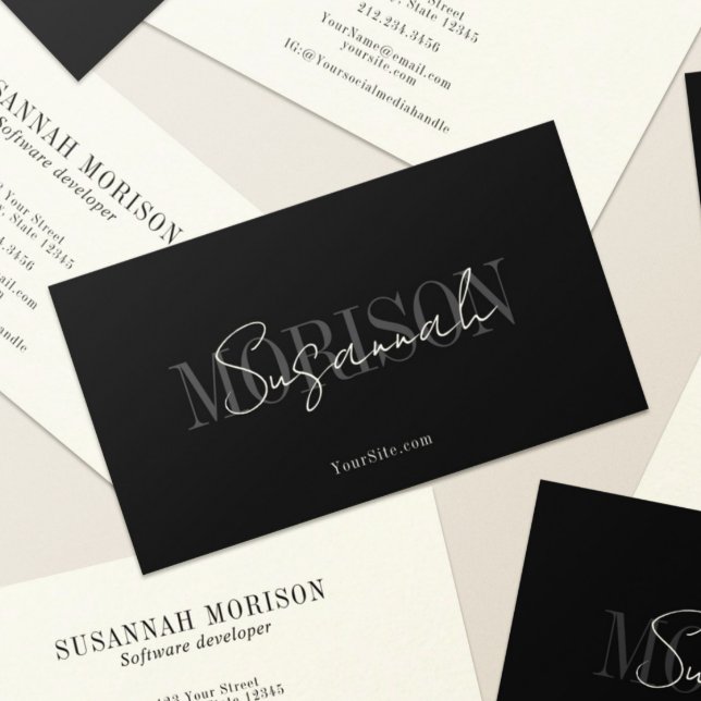 Tarjeta De Visita Moda Elegant Luxe Caligraphy Profesional (Subido por el creador)