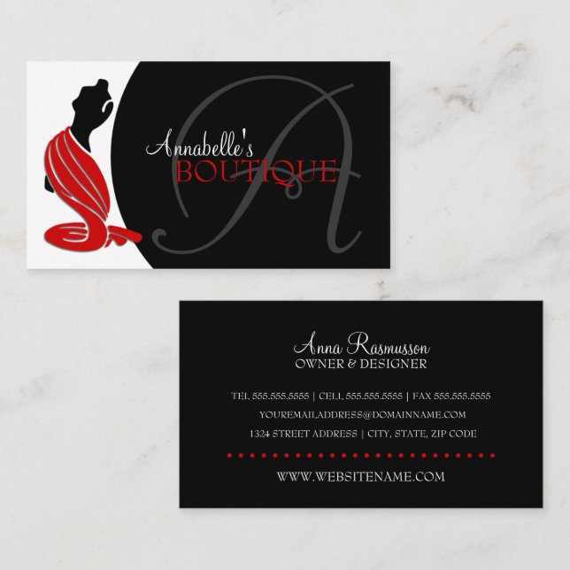 Tarjeta De Visita Moda Elegante (Anverso / Reverso)