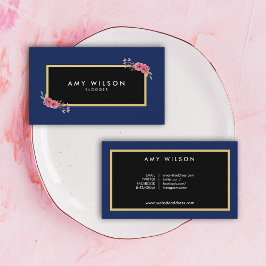 Tarjeta De Visita Moda Elegante blogger de medios sociales Floral az