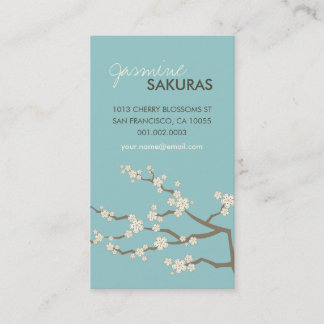 Tarjeta De Visita Moda elegante de las flores de cerezo orientales