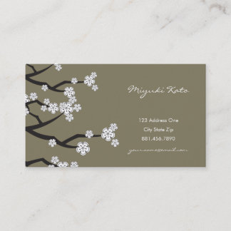 Tarjeta De Visita Moda elegante de las flores de cerezo orientales