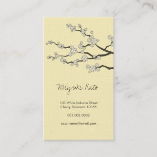 Tarjeta De Visita Moda elegante de las flores de cerezo orientales